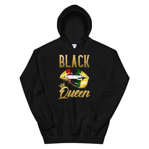 Black Queen Lips Pan African Biting Lip Teeth Hoodie AA