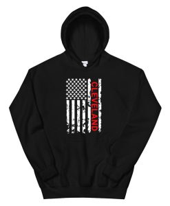 Cleveland Usa Blackandwhite Flag Hoodie AA