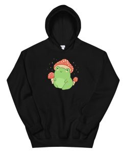 Cute Frog Mushroom Hat Cottagecore Aesthetic HoodieAA