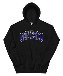 Geneseo Ny New York Varsity Style Navy Blue Text Hoodie AA
