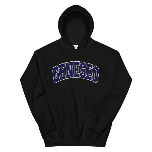 Geneseo Ny New York Varsity Style Navy Blue Text Hoodie AA