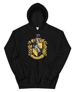 Harry Potter Drawn Hufflepuff Crest Hoodie AA