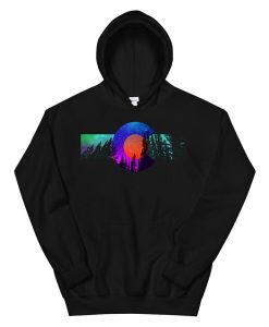 Colorado Flag Retro Vintage Colorado Mountains Trees Hoodie AA