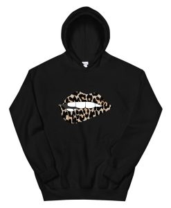 Cheetah Print Lips Leopard Print Lip Bite Hoodie AA