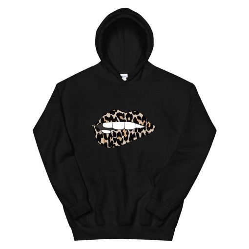 Cheetah Print Lips Leopard Print Lip Bite Hoodie AA