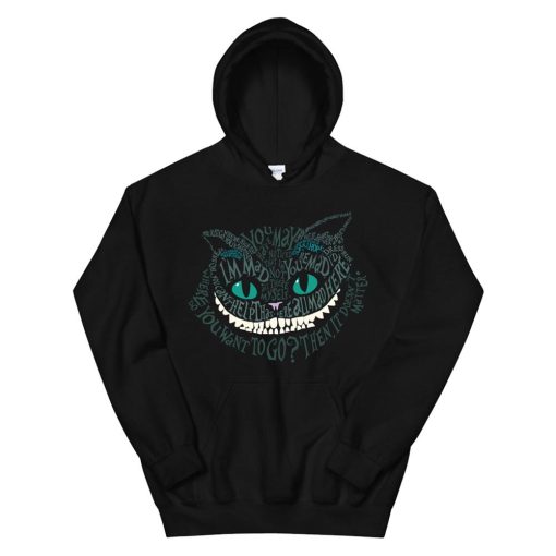 Cheshire Alice Cat Were All Mad Here Wonderland Hoodie AA