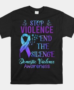 Family Domestic Violence Awareness Purple Ribbon Shirt