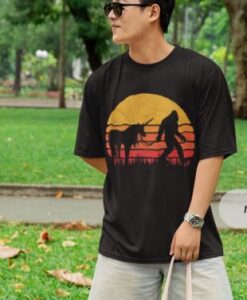 Funny Bigfoot Sasquatch & Unicorn t-shirt thd